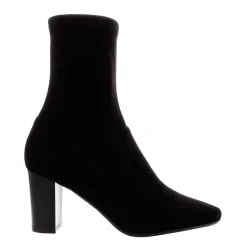 Amethyst Black Suede Block Heel Ankle Boots