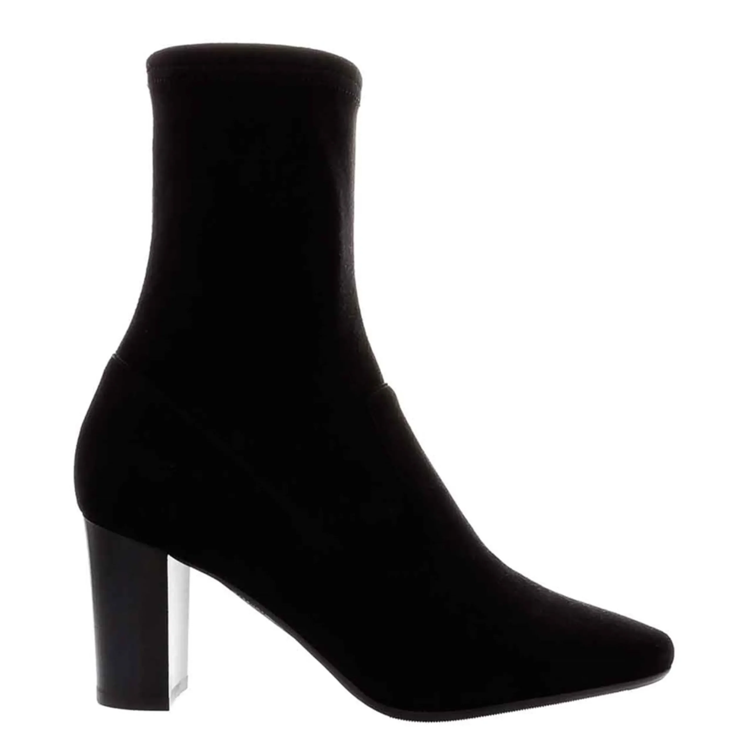 Amethyst Black Suede Block Heel Ankle Boots