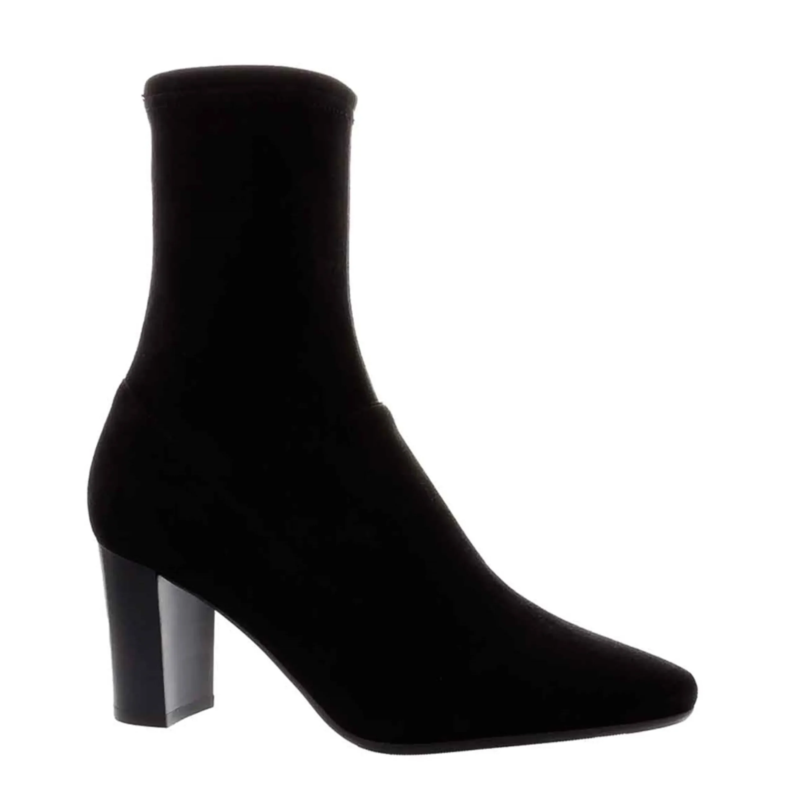 Amethyst Black Suede Block Heel Ankle Boots