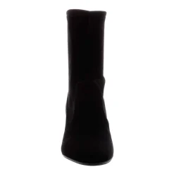 Amethyst Black Suede Block Heel Ankle Boots
