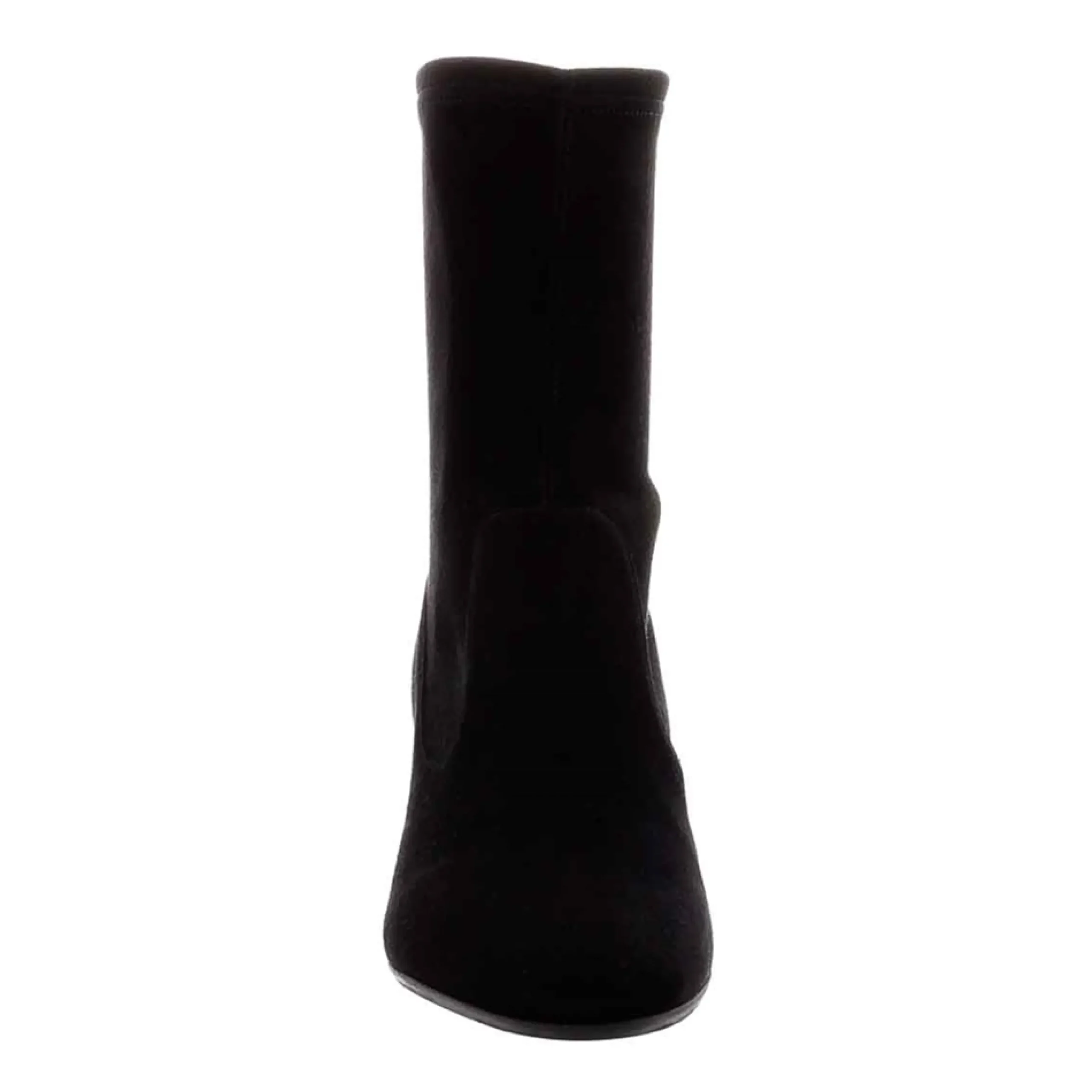Amethyst Black Suede Block Heel Ankle Boots