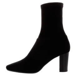 Amethyst Black Suede Block Heel Ankle Boots