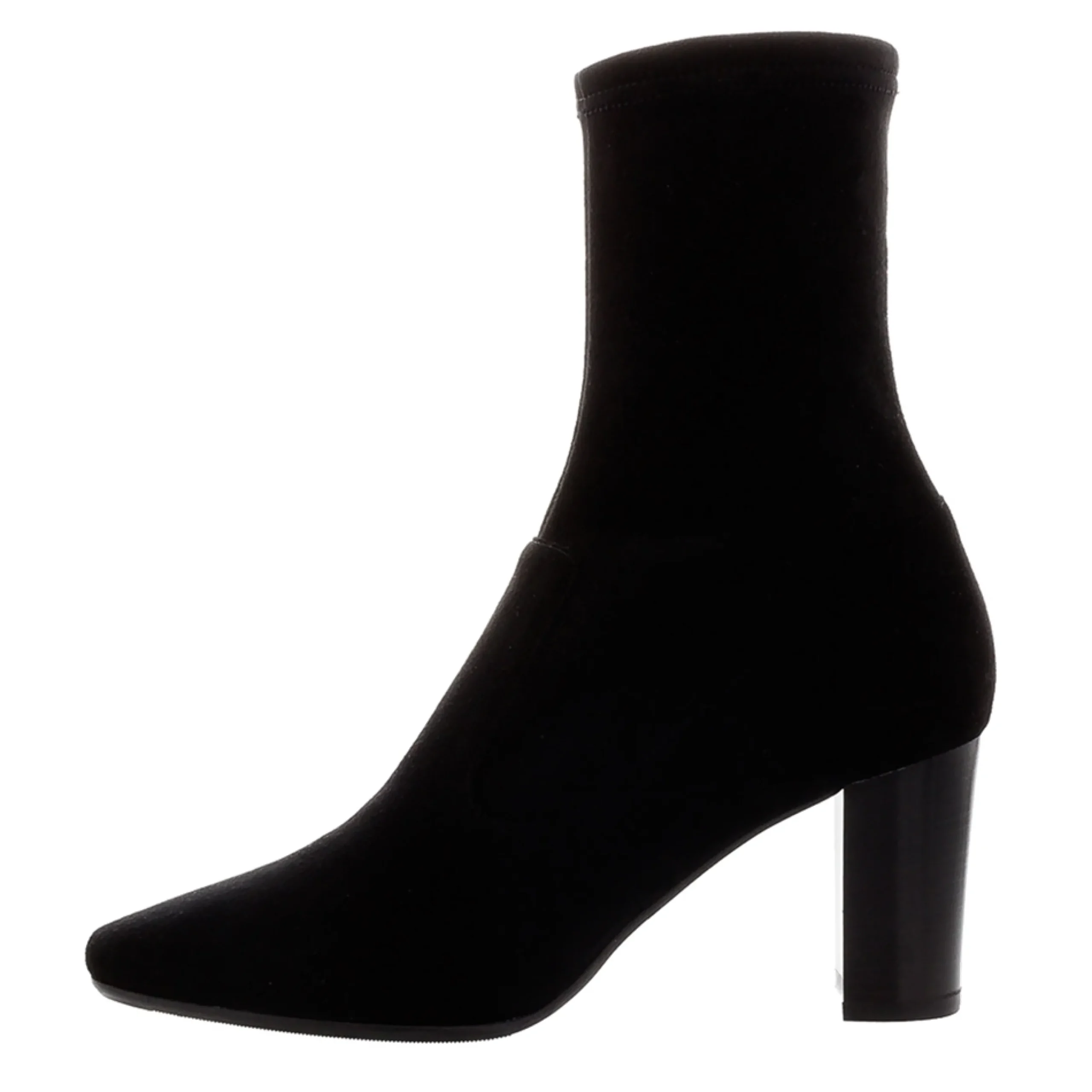 Amethyst Black Suede Block Heel Ankle Boots