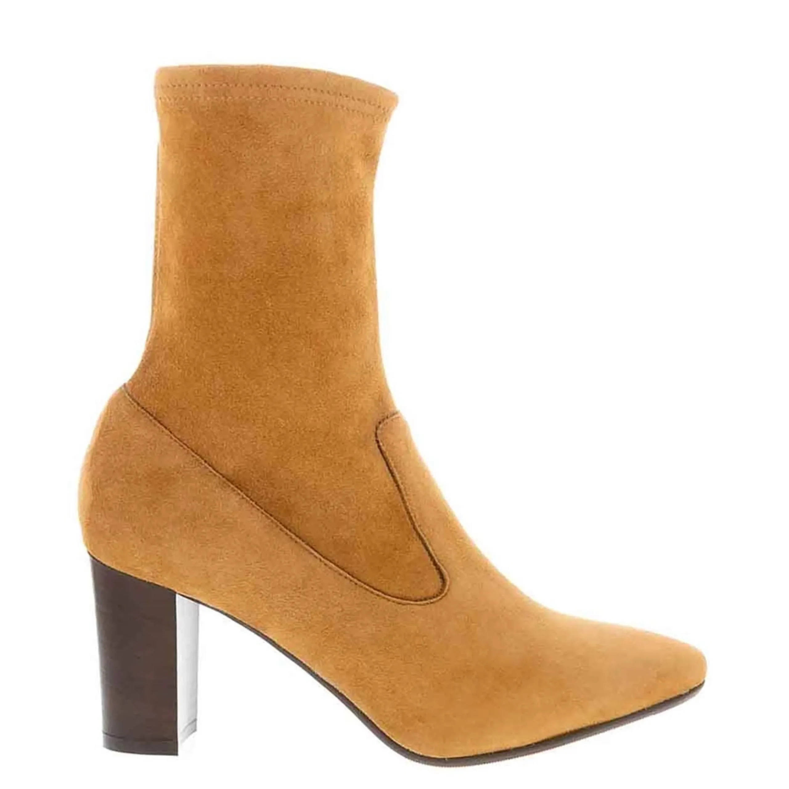 Amethyst Tan Suede Block Heel Ankle Boots