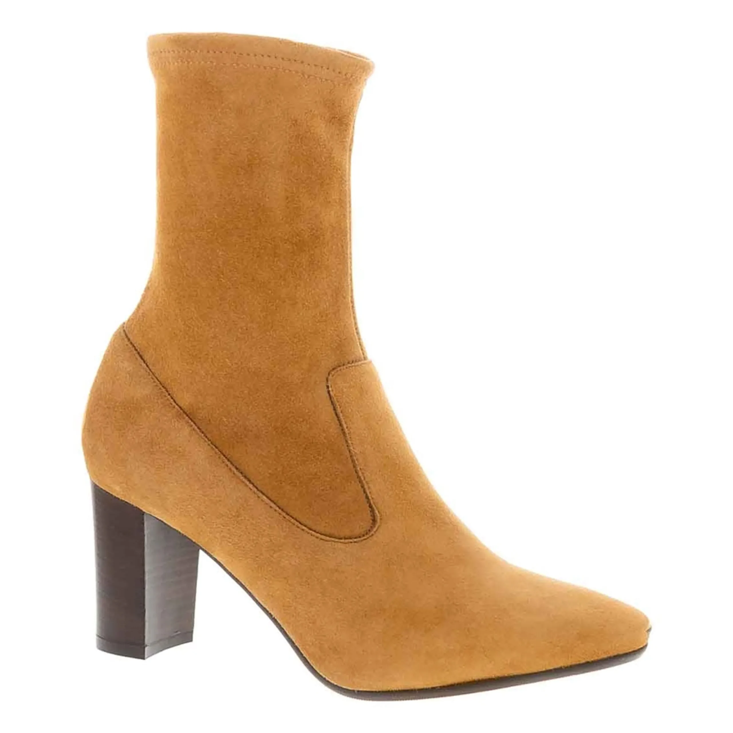 Amethyst Tan Suede Block Heel Ankle Boots