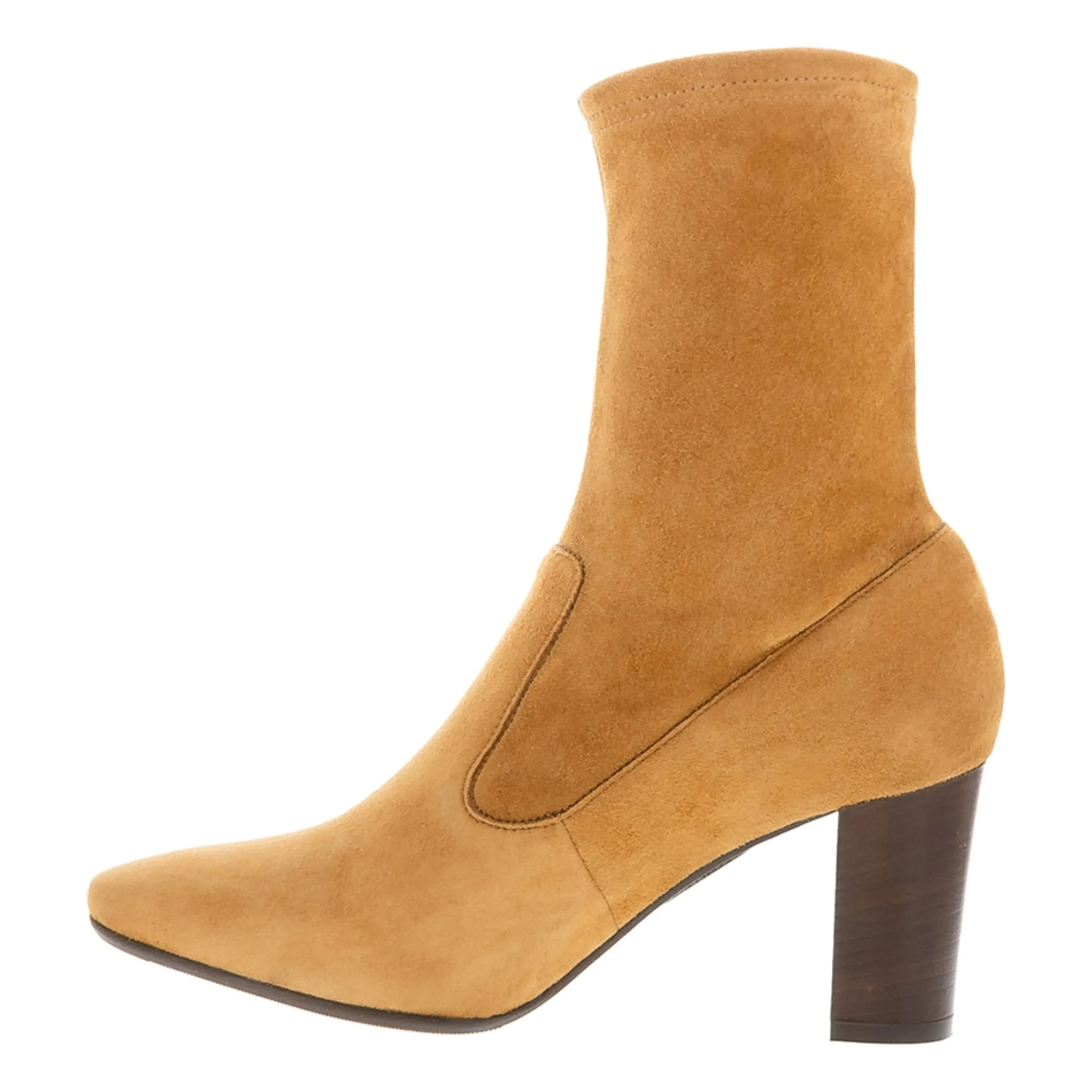 Amethyst Tan Suede Block Heel Ankle Boots