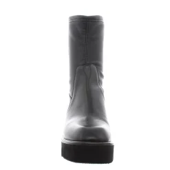 Ariel Black Leather Wavesole Ankle Boots