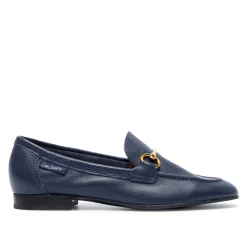 Arlie Navy Leather Snaffle Loafers