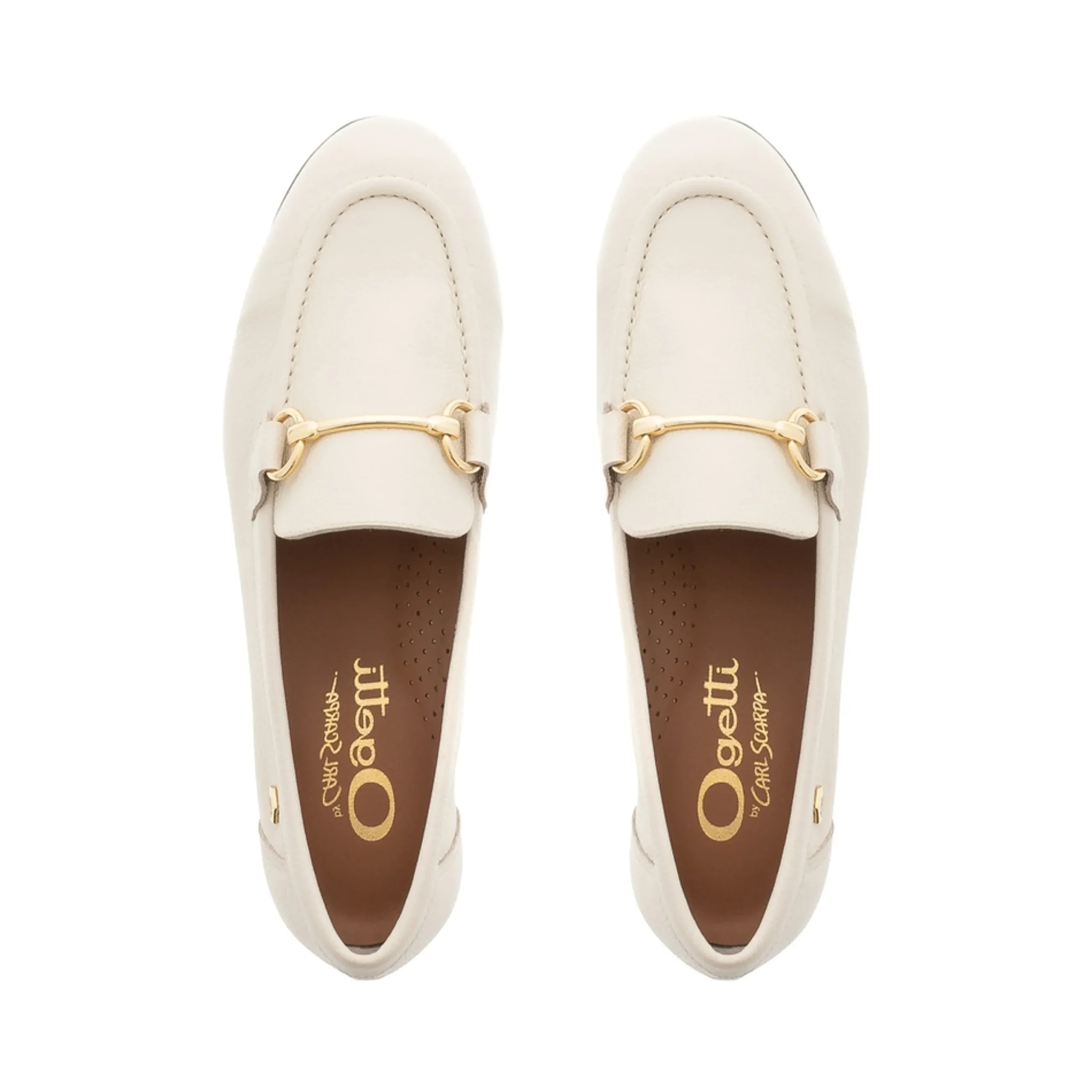 Arlie Off White Leather Snaffle Loafers