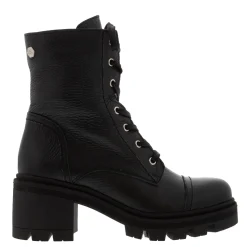 Arlot Black Leather Lace Up Ankle Boots