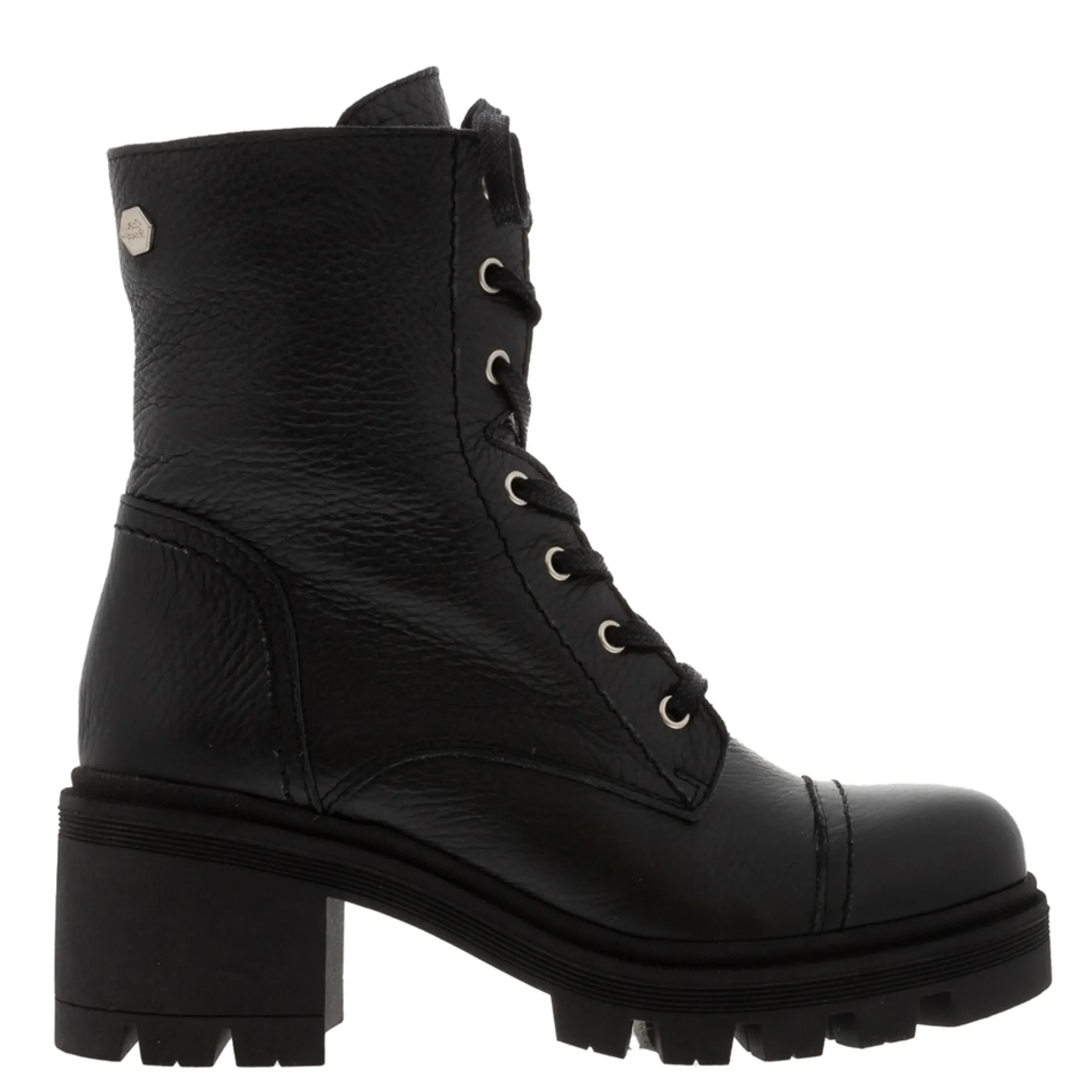 Arlot Black Leather Lace Up Ankle Boots