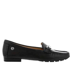 Beila Black Leather Snaffle Loafers