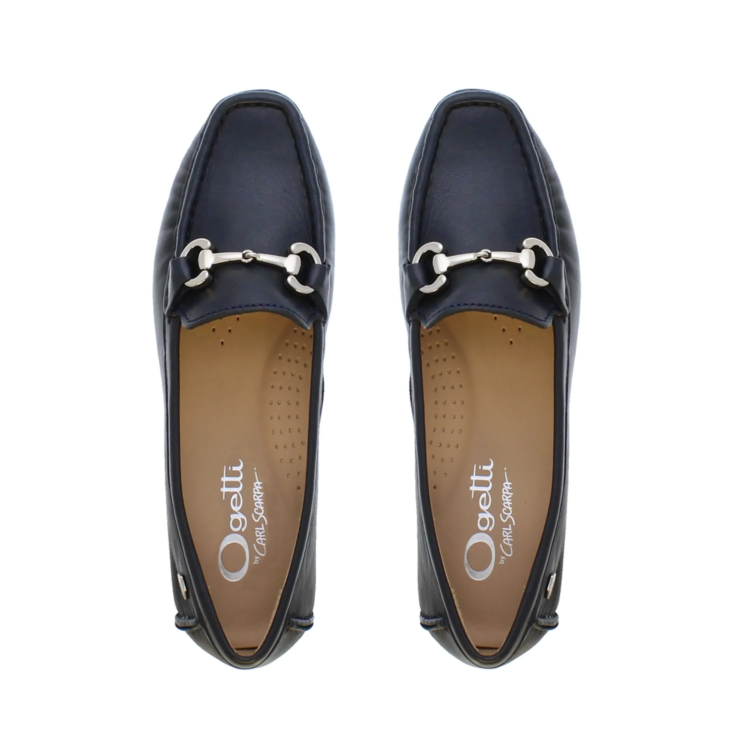 Beila Navy Snaffle Leather Loafers