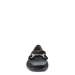 Beila Navy Snaffle Leather Loafers