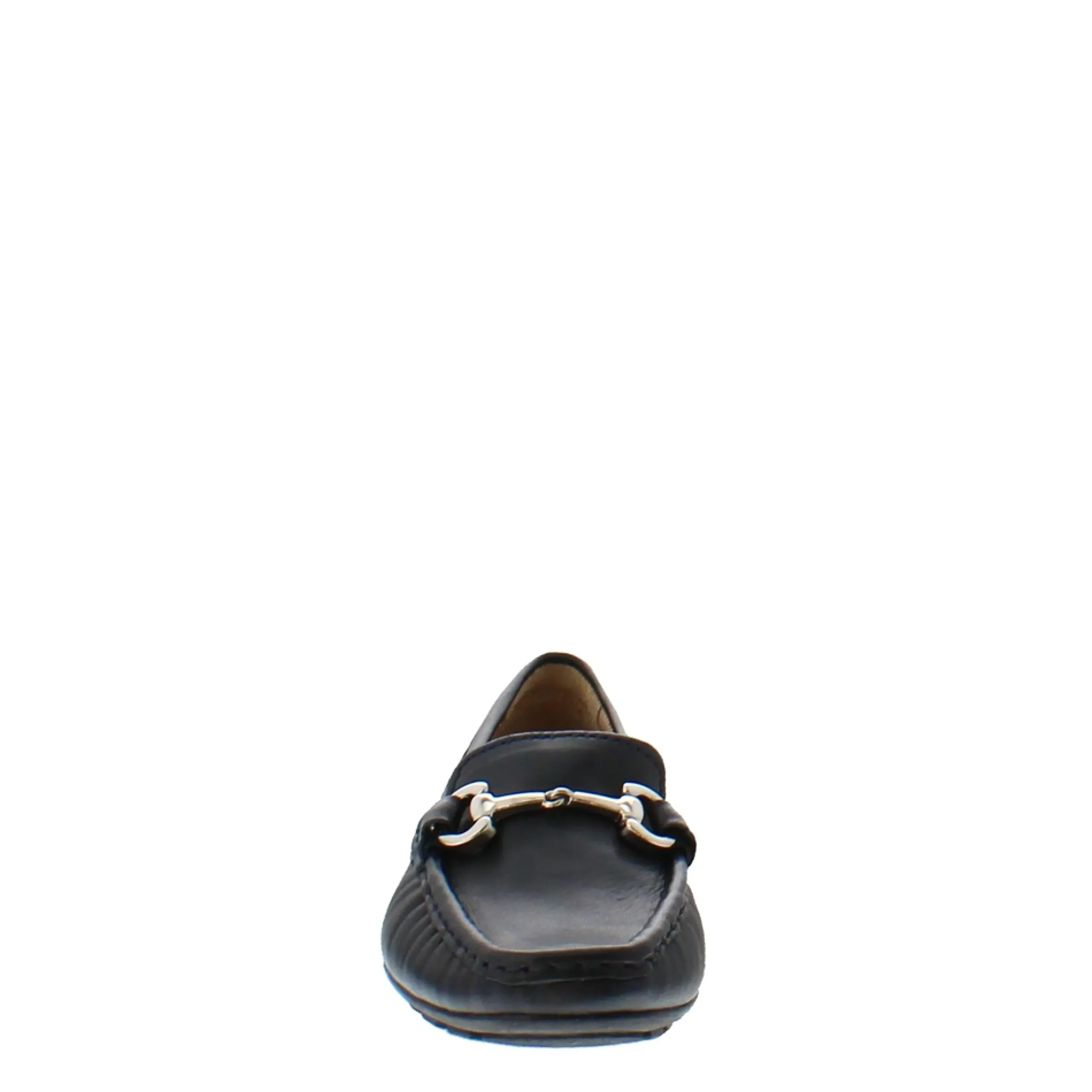 Beila Navy Snaffle Leather Loafers