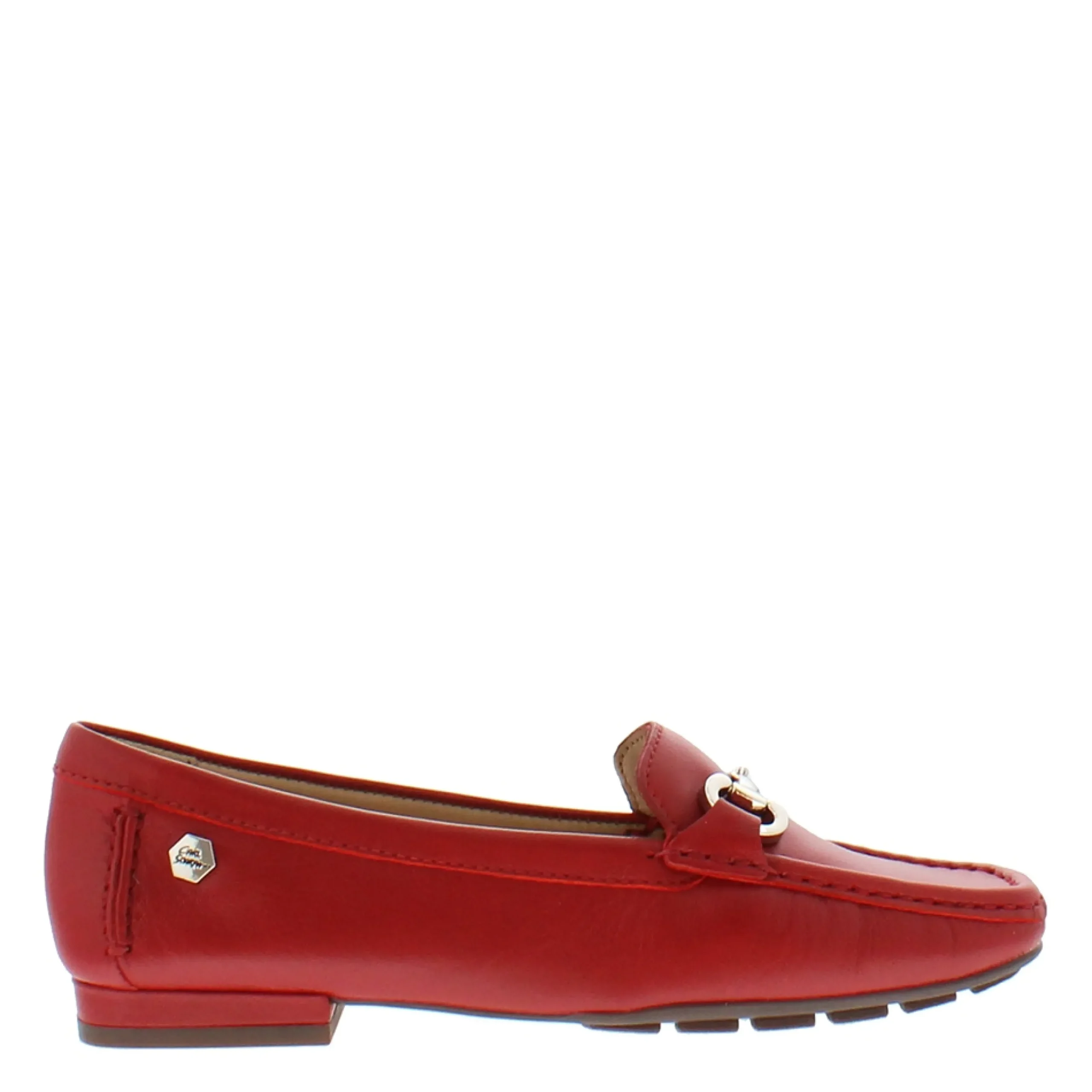 Beila Red Leather Snaffle Loafers