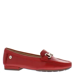 Beila Red Leather Snaffle Loafers