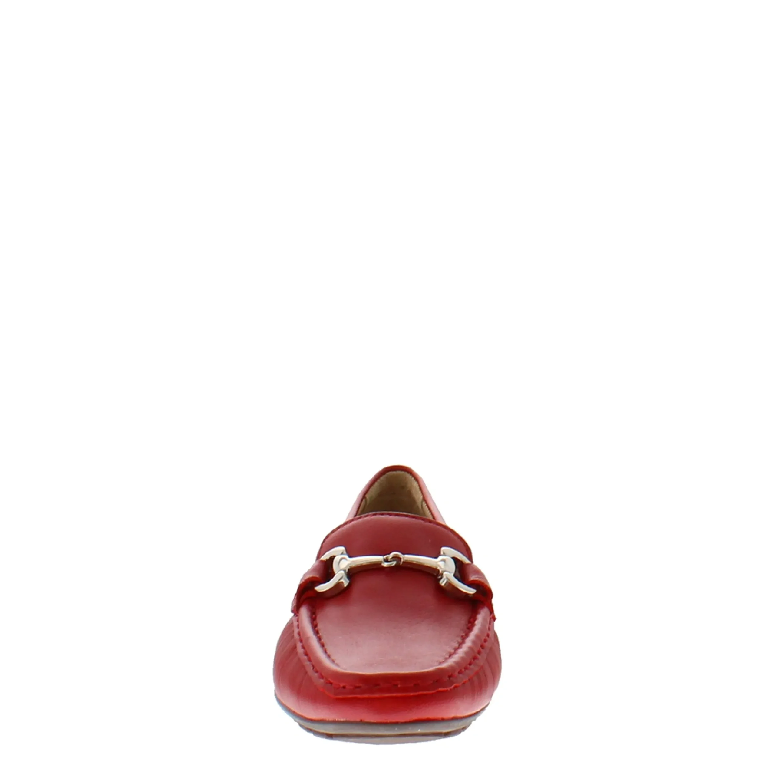 Beila Red Leather Snaffle Loafers