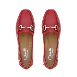 Beila Red Leather Snaffle Loafers