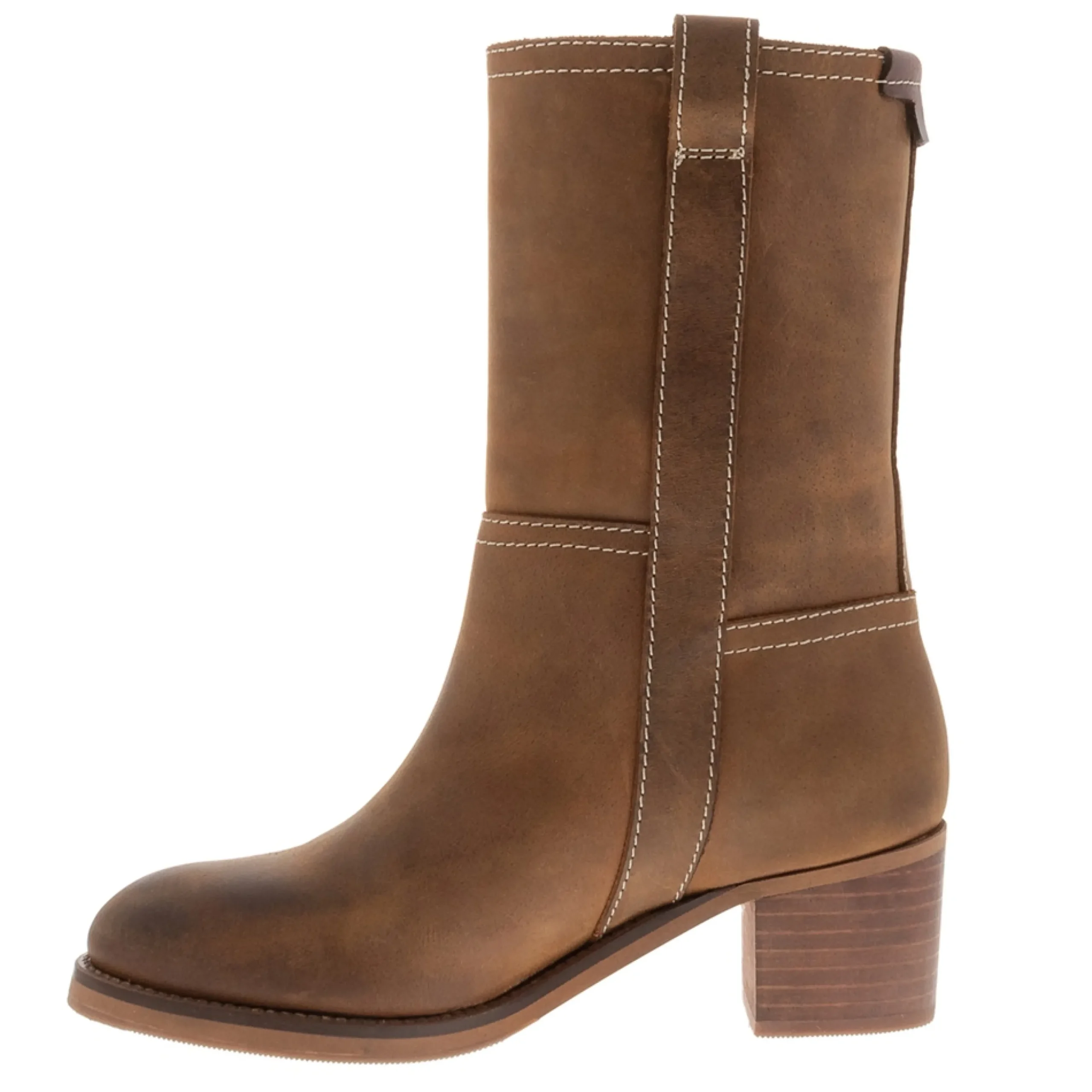 Belle Tan Leather Ankle Boots
