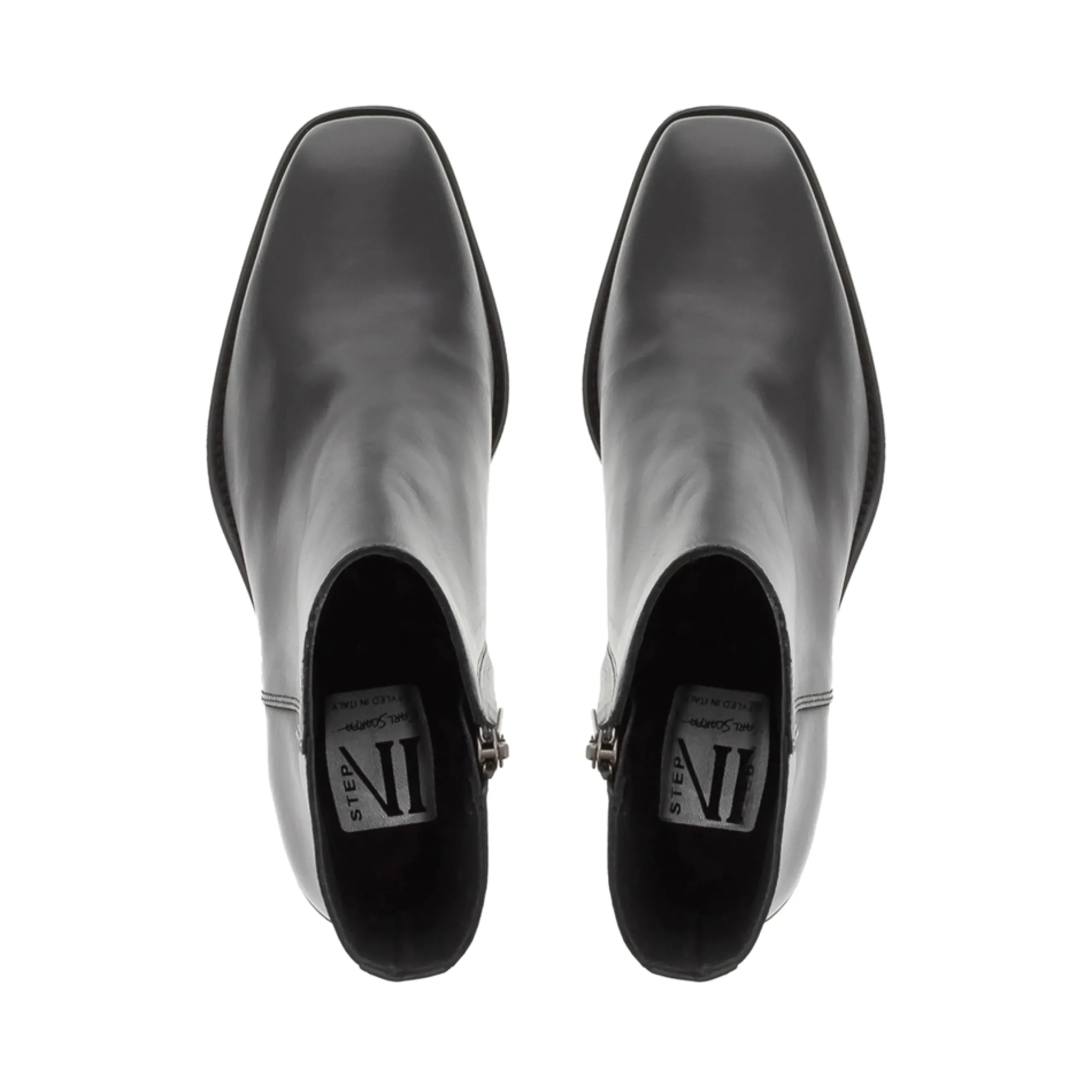Bellini Black Leather Ankle Boots