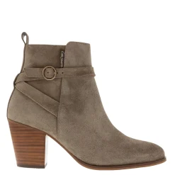 Blaise Grey Suede Block Heel Ankle Boots