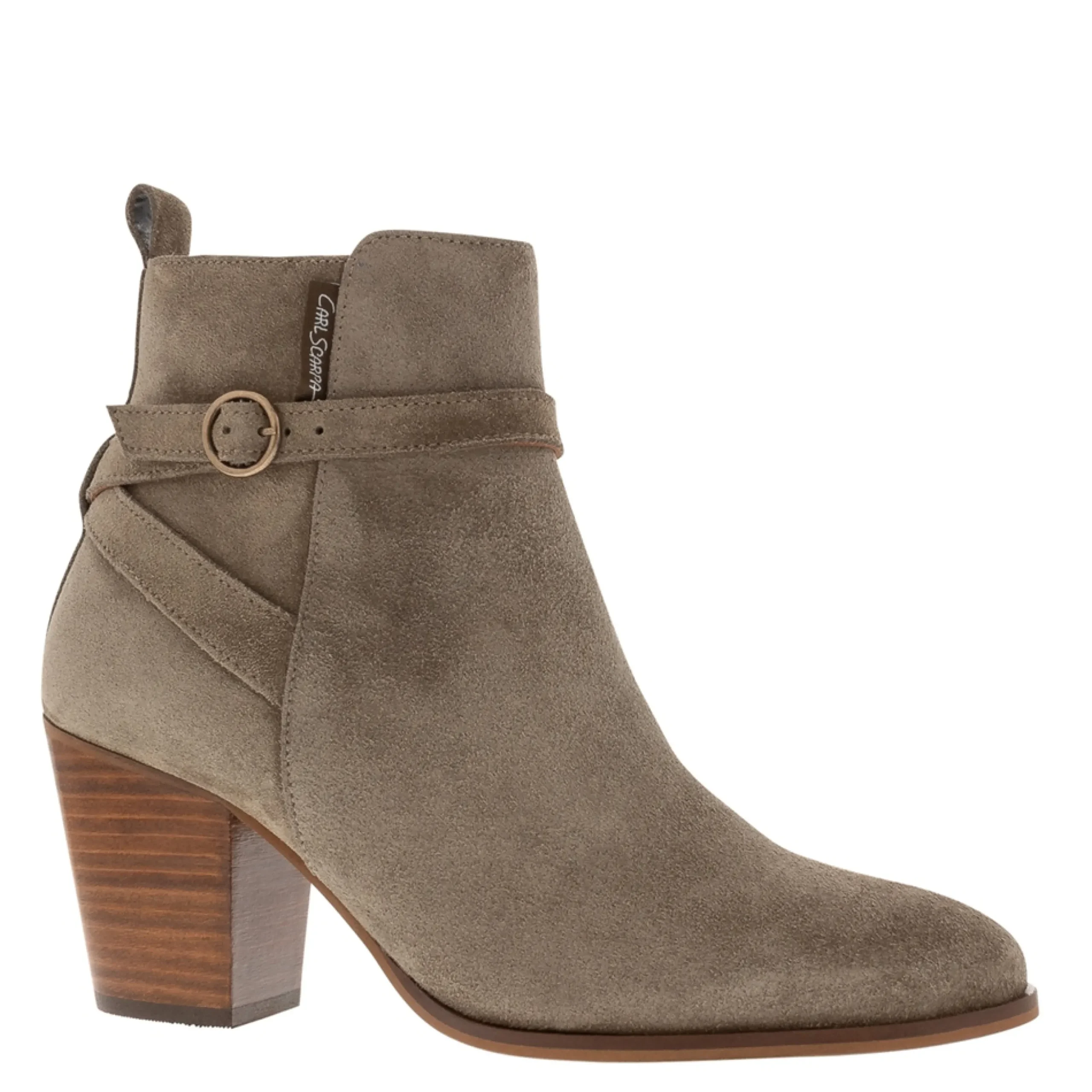 Blaise Grey Suede Block Heel Ankle Boots