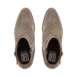 Blaise Grey Suede Block Heel Ankle Boots