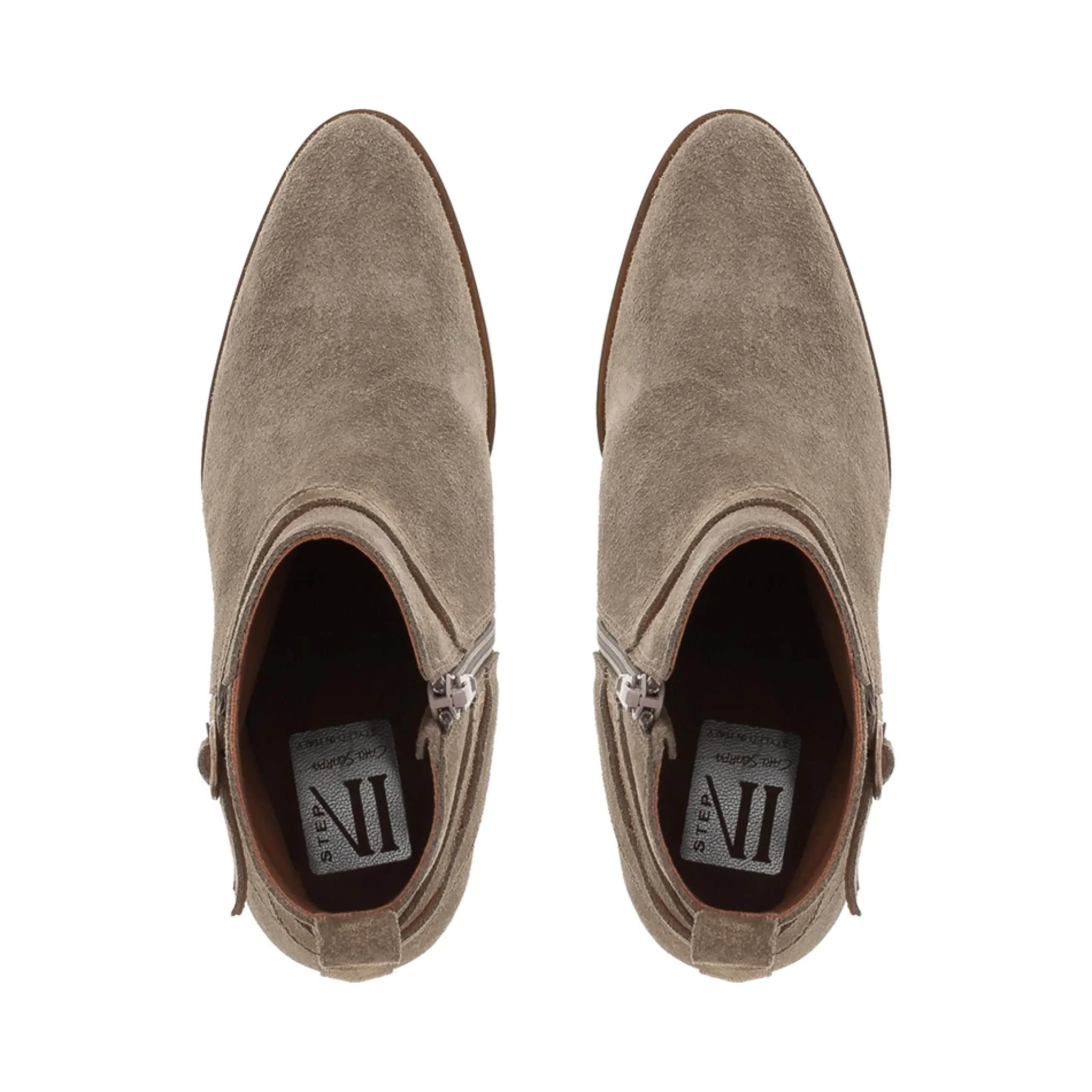 Blaise Grey Suede Block Heel Ankle Boots