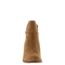 Blaise Tan Suede Block Heel Ankle Boots