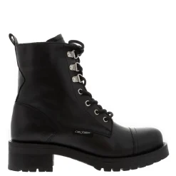 Blanca Black Leather Ankle Boots