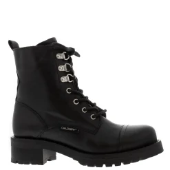 Blanca Black Leather Ankle Boots