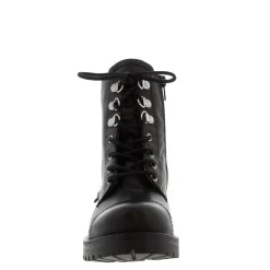Blanca Black Leather Ankle Boots