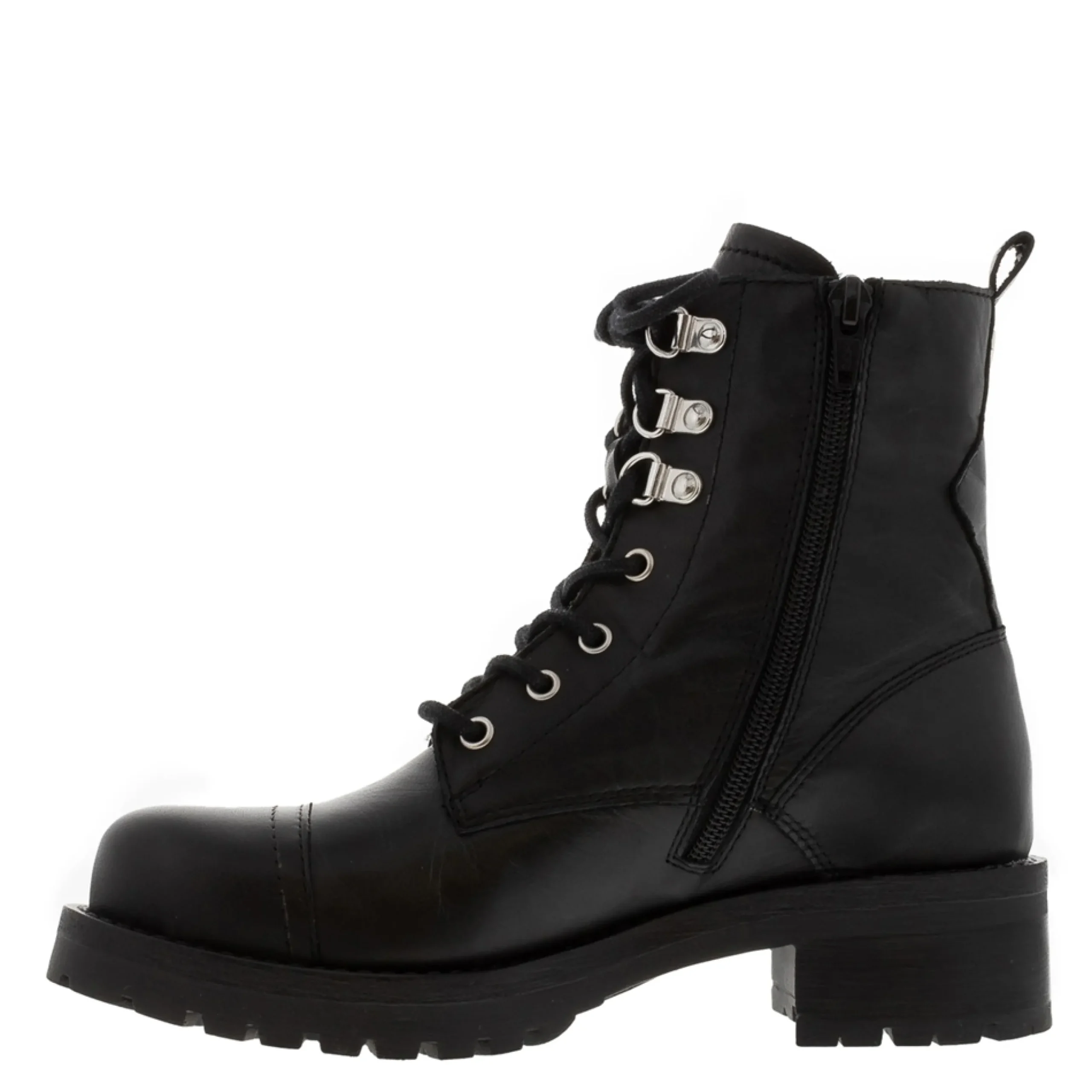 Blanca Black Leather Ankle Boots