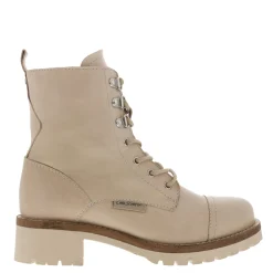 Blanca Off White Leather Ankle Boots