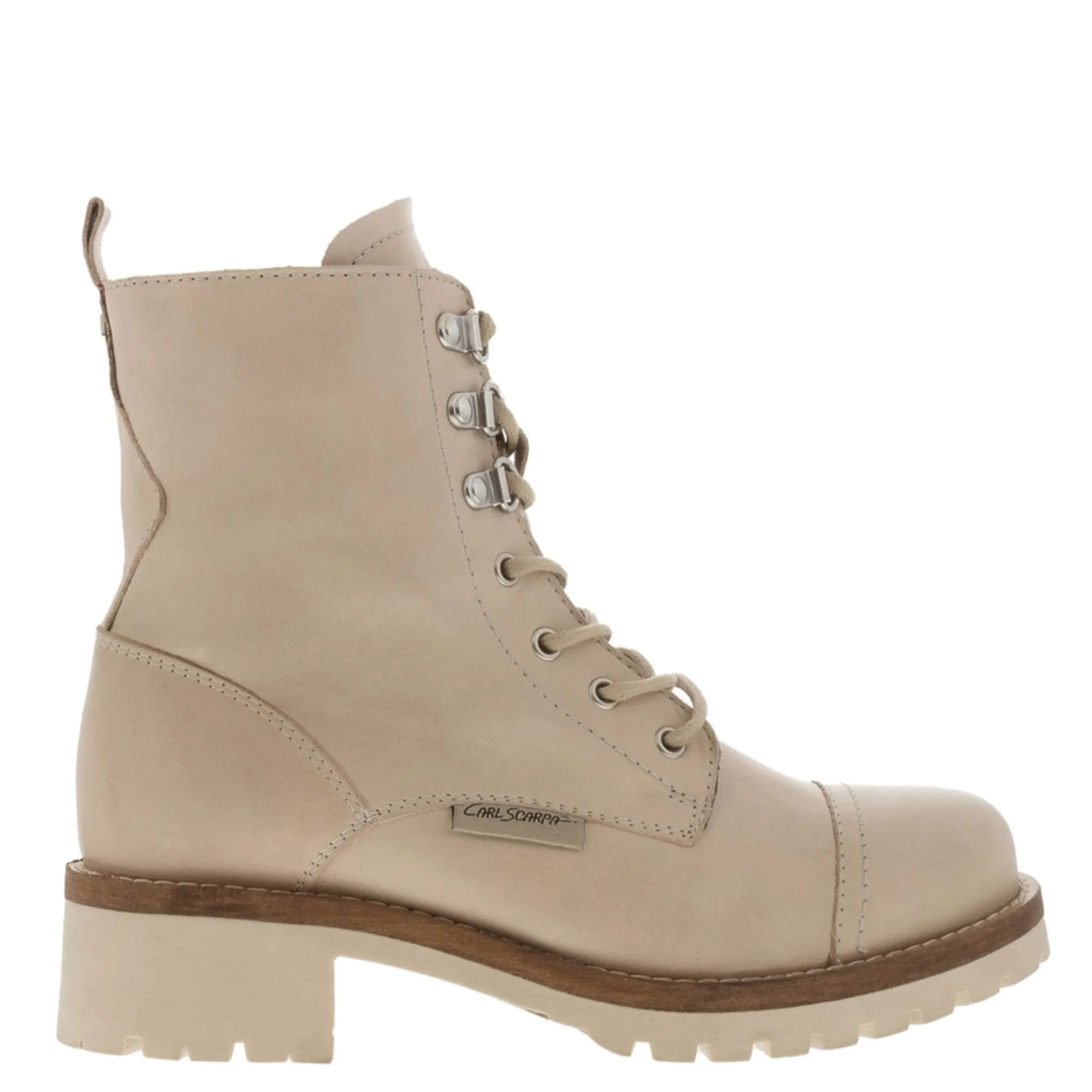 Blanca Off White Leather Ankle Boots