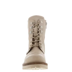 Blanca Off White Leather Ankle Boots
