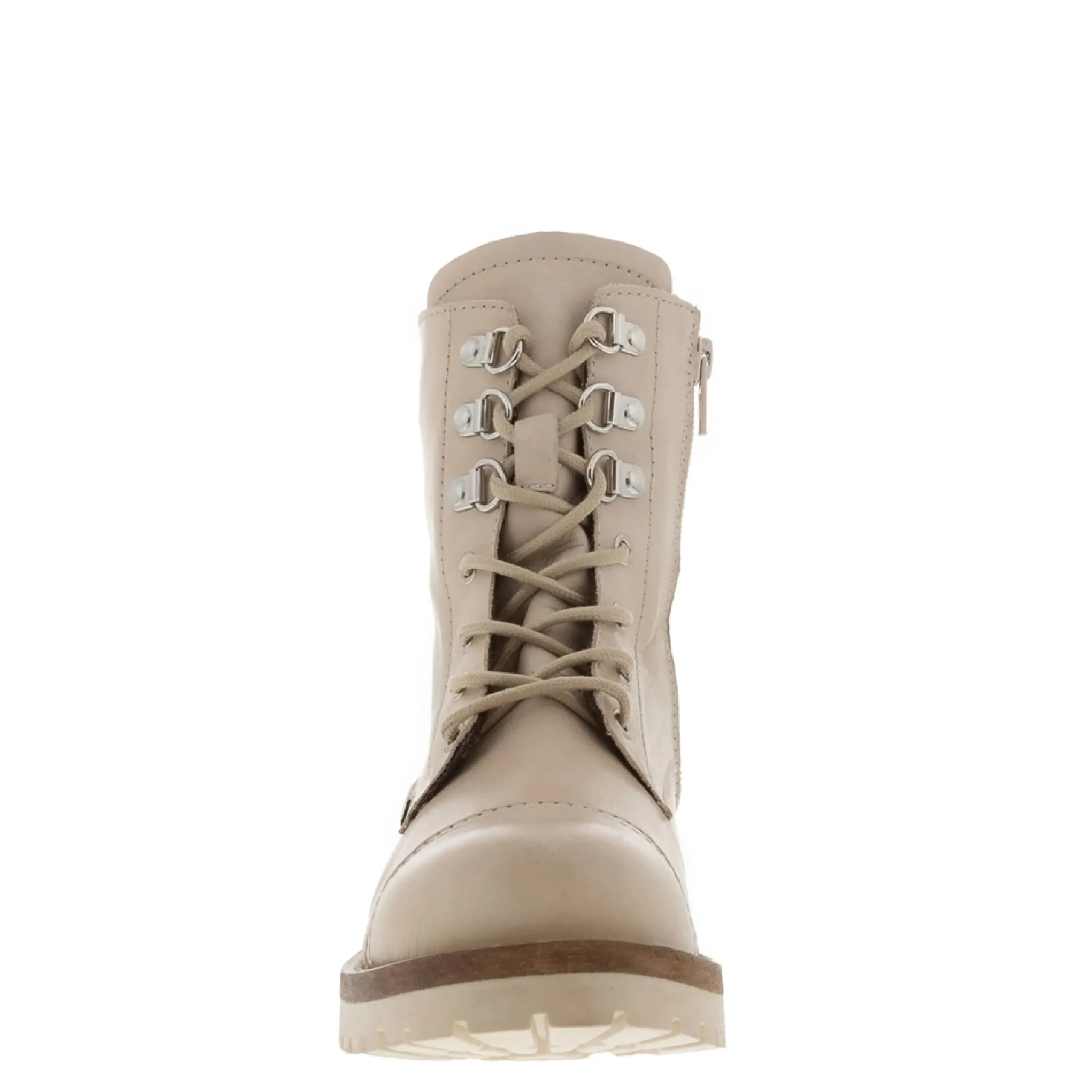 Blanca Off White Leather Ankle Boots