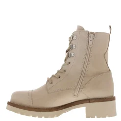 Blanca Off White Leather Ankle Boots