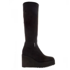 Boahi Black Suede Knee High Boots