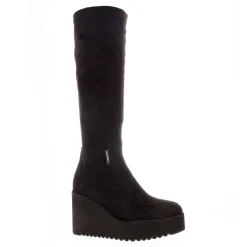 Boahi Black Suede Knee High Boots