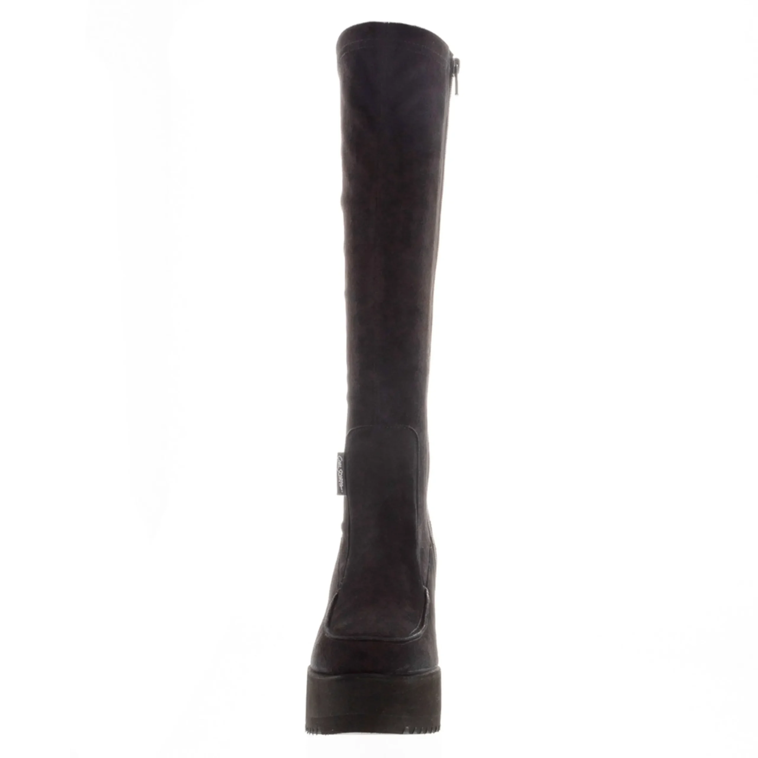 Boahi Black Suede Knee High Boots