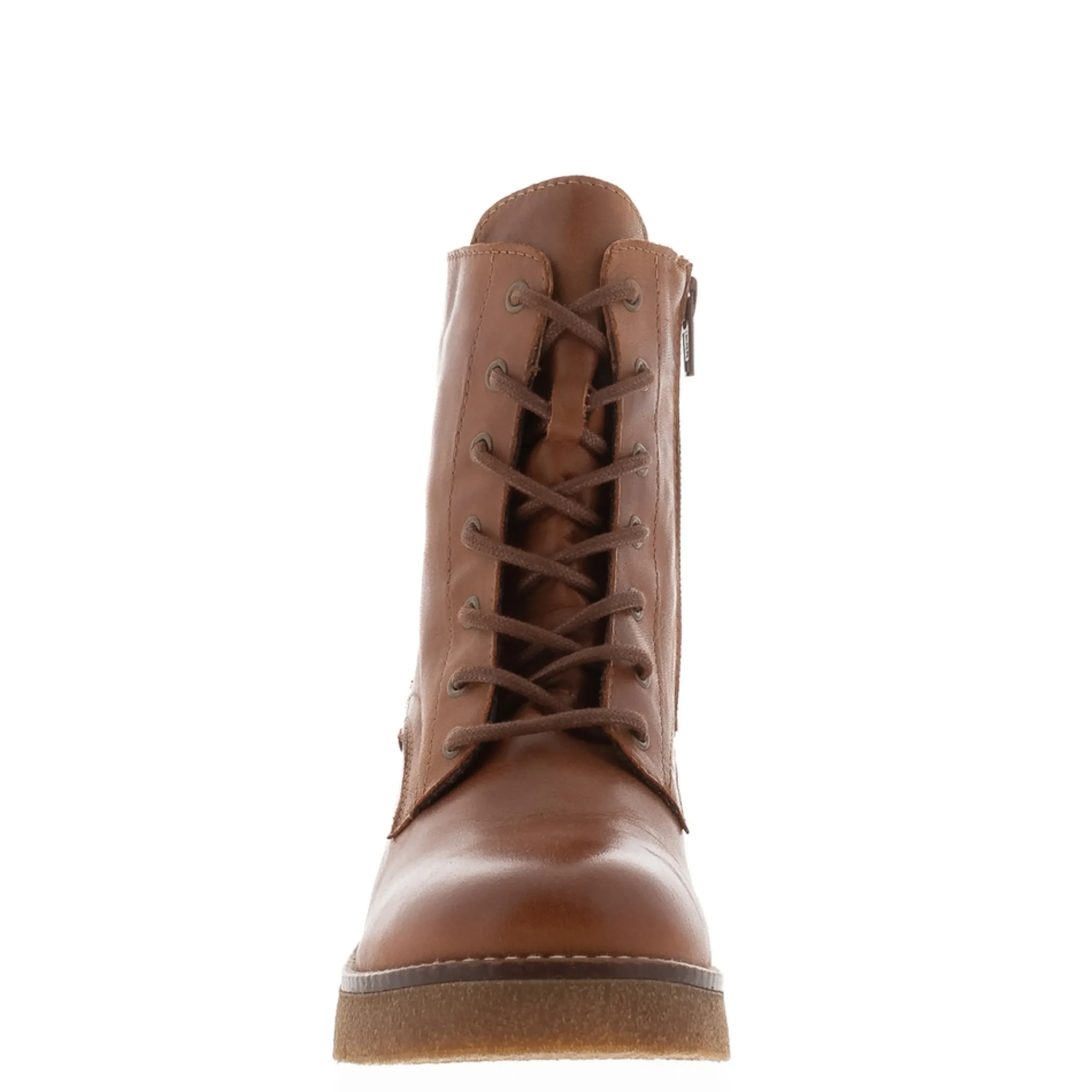 Bologna Tan Leather Wedge Heel Ankle Boots