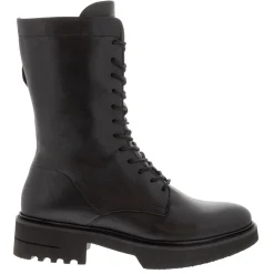 Callisto Black Leather Lace Up Ankle Boots