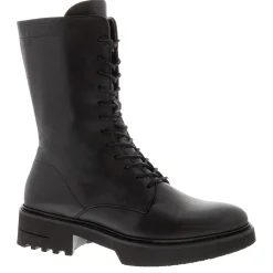 Callisto Black Leather Lace Up Ankle Boots