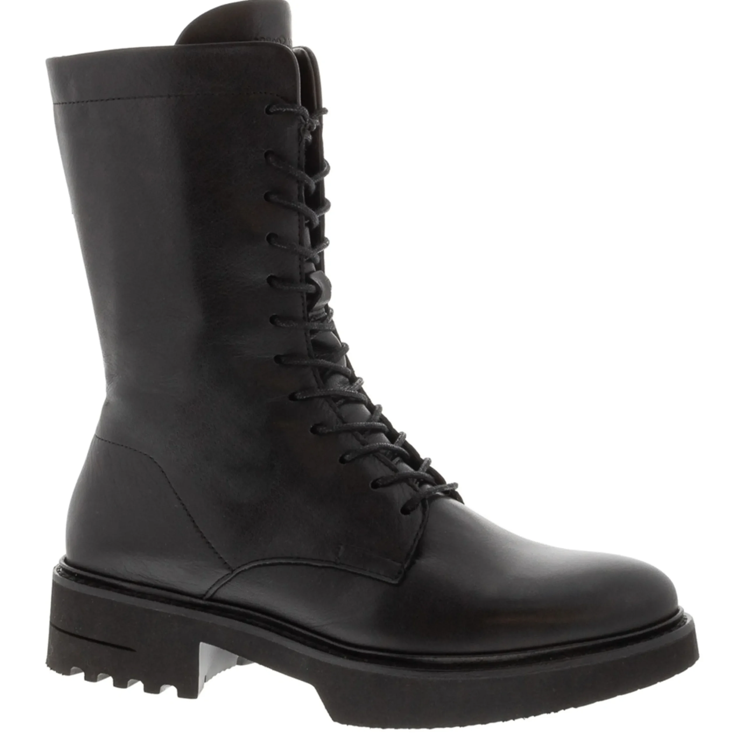 Callisto Black Leather Lace Up Ankle Boots