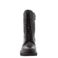 Callisto Black Leather Lace Up Ankle Boots