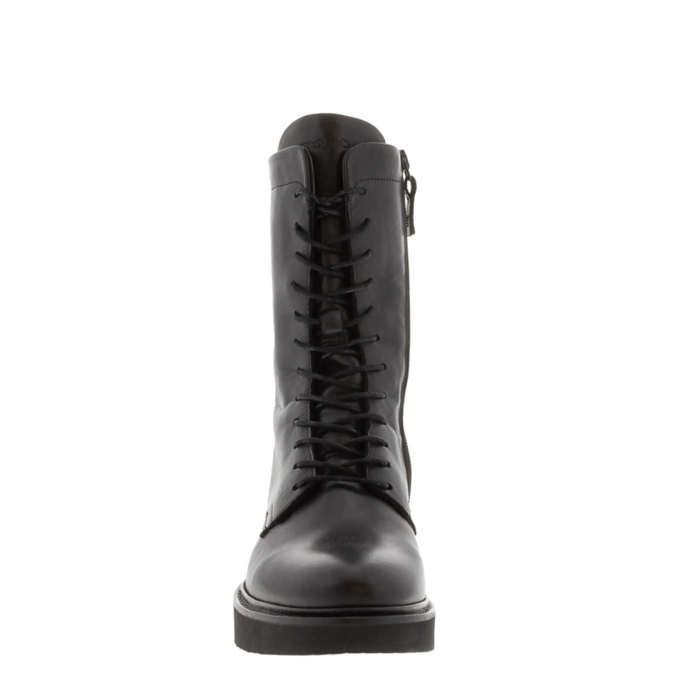 Callisto Black Leather Lace Up Ankle Boots
