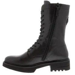 Callisto Black Leather Lace Up Ankle Boots