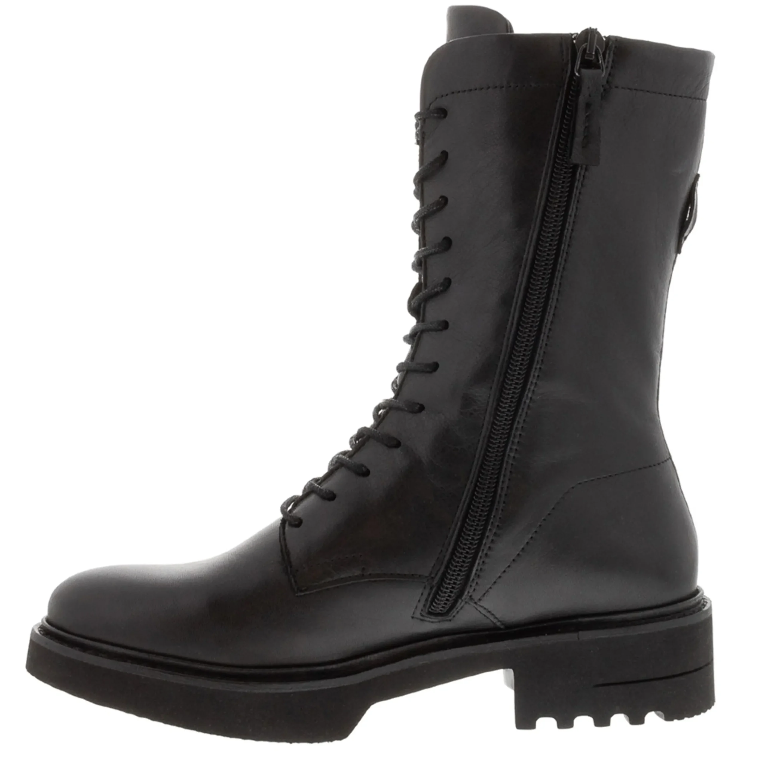 Callisto Black Leather Lace Up Ankle Boots
